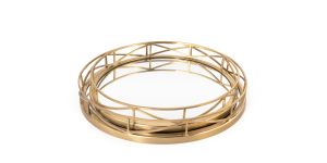 Karissa Mirrored Metal Trays, S2 (2)