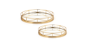 Karissa Mirrored Metal Trays, S2 (3)