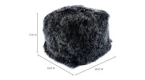 Lamb Fur Pouf- Black (3)