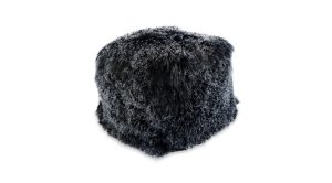 Lamb Fur Pouf- Black (5)