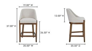 Edward Counter Stool Performance Fabric-Heather Beige (2)