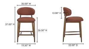 Ellie Counter Stool Performance Fabric-Rust (1)