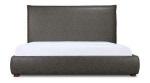LUZON KING BED TALL HEADBOARD SLATE VEGAN LEATHER (1)