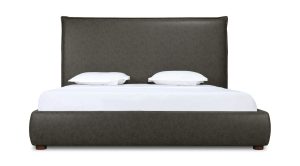 LUZON KING BED TALL HEADBOARD SLATE VEGAN LEATHER (5)