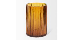 Dawn Short Amber Glass Vase (2)