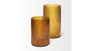 Dawn Short Amber Glass Vase (8)