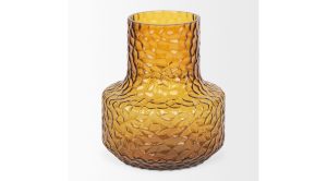 Jolene Amber Glass Vase-Short (2)