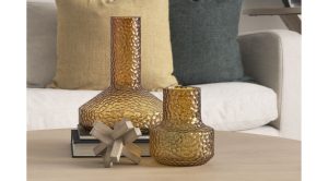 Jolene Amber Glass Vase-Short (7)