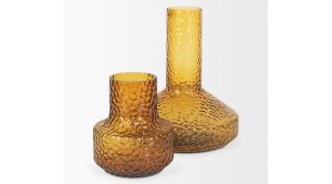 Jolene Amber Glass Vase-Short (8)