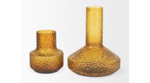 Jolene Amber Glass Vase-Short (9)